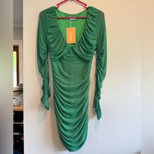 That’s So Fetch Green Ruched Long Sleeve Dress Ruched Bodycon Dress
